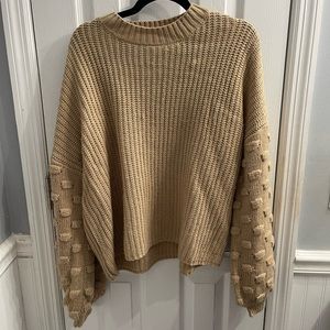 Pink Liky Tan Sweater size large